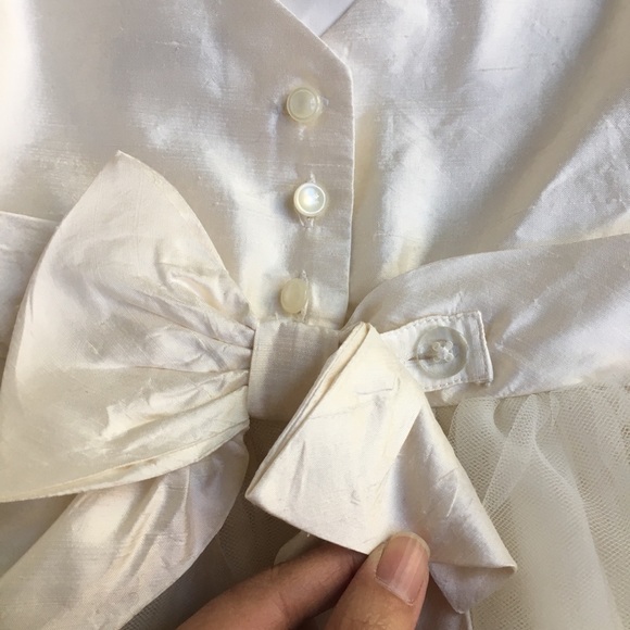 Janie and Jack Special Occasion Cream Silk Dress - Picture 7 of 8